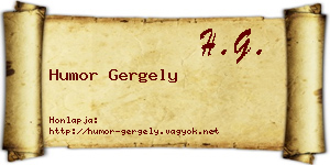 Humor Gergely névjegykártya